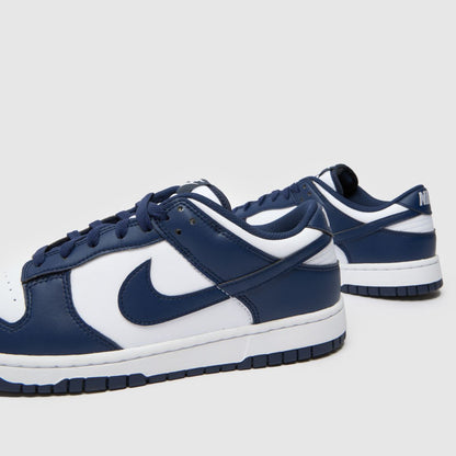 Dunk Low in White & Navy